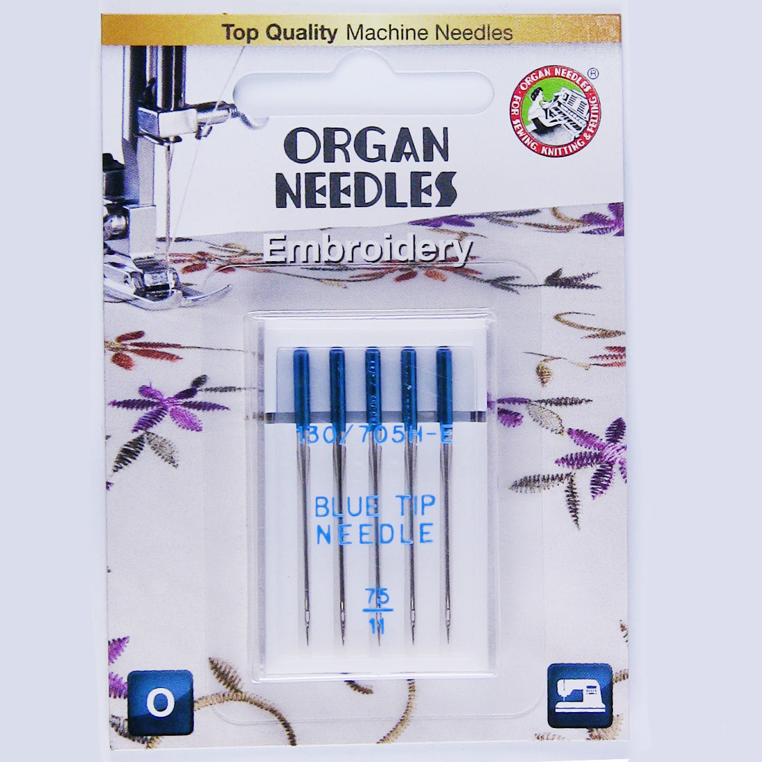 Organ Needles 15×1 (130R) Regular Point 75/11 – Embroidery Technologies