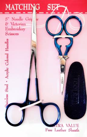 5 Needle Gripper and 3.5 Victorian Embroidery Scissor Set, Tooltron  #TT00291