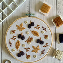 Full Embroidery Kit. Blackberries and Acorns