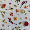 Full Embroidery Kit. Flower Power Diy Beginner Hoop Art Craft Red and Bees