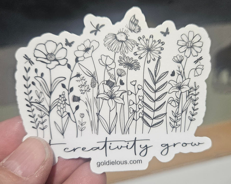Wildflower Quilitng Notions Sticker (White)