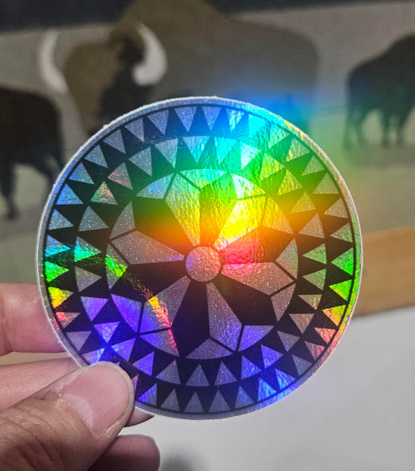 Quilt Block Holograpich  Sticker