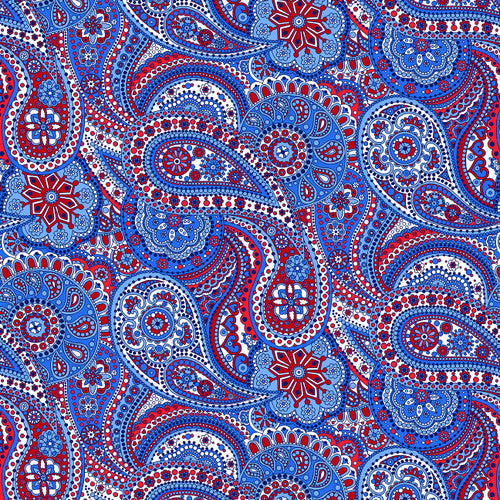 1181-78 Blue/Red || Paisley Paradise 108