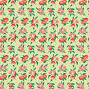 Peaches & Cream Sweet Peaches Green fabric with clusters of peaches on green