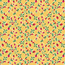 Peaches & Cream Sweet Strawberries Golden Yellow quilting cotton by Benartex