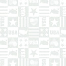 Star Spangled Whites - Quilting Fabric - USA Boxes White