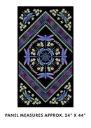 Dragonfly Wonder- Quilting Fabric  - Panel - black/teal