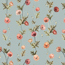 Garden of Affection - Quilting Fabric - Arbor Rose - Medium Teal