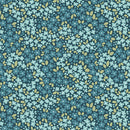 Holly and Hearth-Quilting Cotton Fabric- - Winter Jasmine- Teal