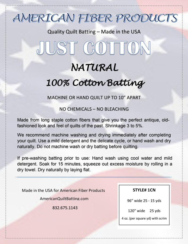 Cotton White Roll 120" x 25 yds American Fibers-Loft