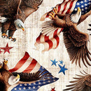 1776 AMERICAN EAGLE & FLAG TOSS BIRCH - Fabric Bash