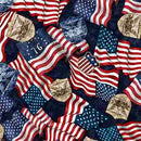 1776 AMERICAN FLAGS & 250 CREST DARK NAVY - Fabric Bash