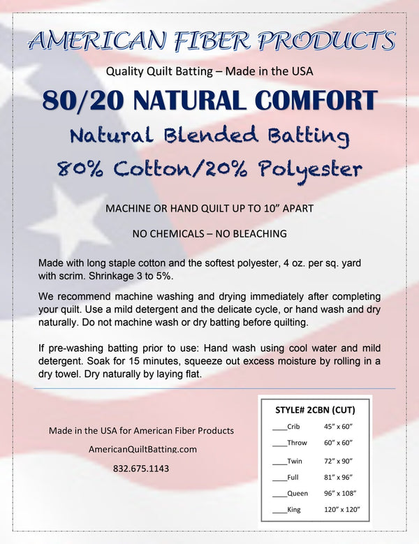 80/20 Cotton/Poly Throw Natural - American Fiber Products
