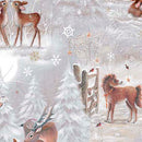 Woodland Wonder Flannel Deer Senic Gray