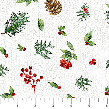 Winter Song - Pine Cones Tossed White