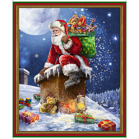 Up On The Housetop - Santa Down The Chimney Panel