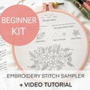Beginner Embroidery Kit - Stitch Sampler For Beginners