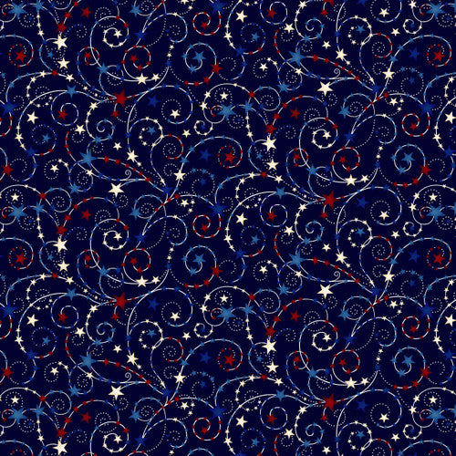 3000W-77 Navy - Stars || Star Spangled 108