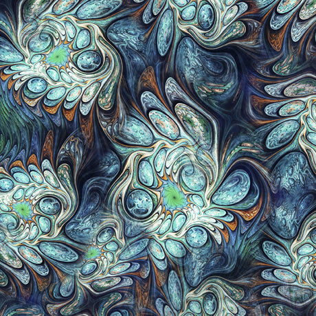Mystic Owls - Abstract Marble - Teal