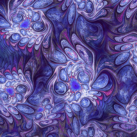 Mystic Owls - Abstract Marble - Purple