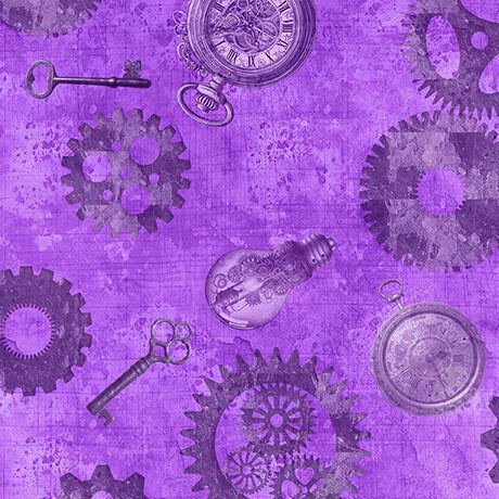 Steampunk Halloween 3 - Gears - Purple