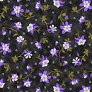 Mountains are Calling - Quilting Cotton - Columbines - Charcoal