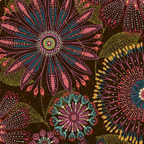 3350W-38 Autumn Floral Medallions || Flora Dora 108"