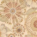 3350W-44 Natural Floral Medallions || Flora Dora 108"