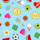 3405-17 Light Blue Hearts and Flowers || My Very Silly Monster Shapes