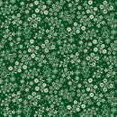 Nordic Holiday Village-Quilting Fabric-Floral Vines-Green Cream