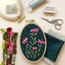 3D Coneflowers - Intermediate Hand Embroidery Diy Craft Kit - Fabric Bash