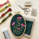 3D Coneflowers - Intermediate Hand Embroidery Diy Craft Kit - Fabric Bash