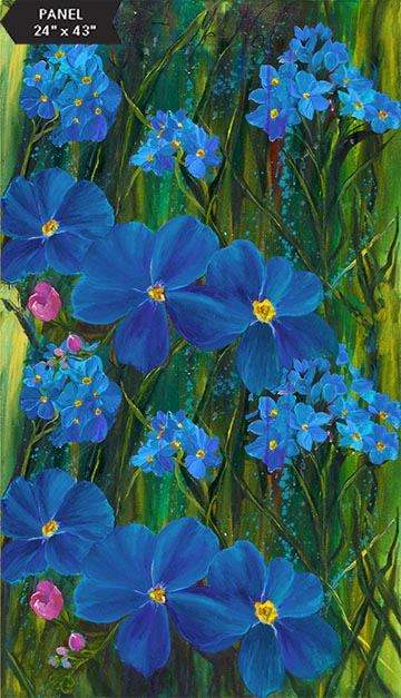 Wildflower II Blue Flower Panel