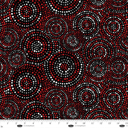 108" Hexi-Dots - Red/White/Black