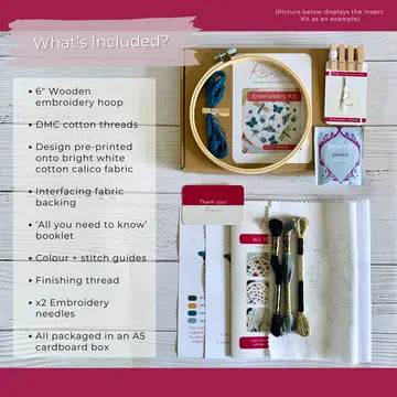 Full Embroidery Kit. Blackberries and Acorns