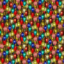 Gears & Garland - Quilting Fabric - Steampunk Christmas Bulbs - Blue