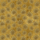 Gears & Garland - Quilting Fabric - Snowflakes- Gold