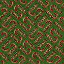 Gears & Garland - Quilting Fabric - Steampunk Candy Canes- Green