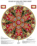 Gears & Garland - Quilting Fabric -Steampunk Christmas Tree Skirt  Panel 36"-Multi