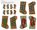 Gears & Garland - Quilting Fabric -Steampunk Christmas Stockings-Multi
