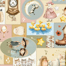 Nursery Rhyme Time - Quilting Fabric -Nursery Rhyme Patchwork-Ivory