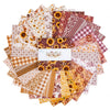 Harvest on the Prairie 5 inch stacker with sunflowers on wine red fabric and Riley Blake