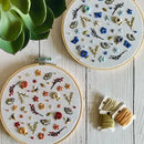 Full Embroidery Kit. Flower Power Diy Beginner Hoop Art Craft Red and Bees