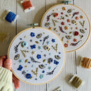 Full Embroidery Kit. Flower Power Diy Beginner Hoop Art Craft Blue and Butterflies