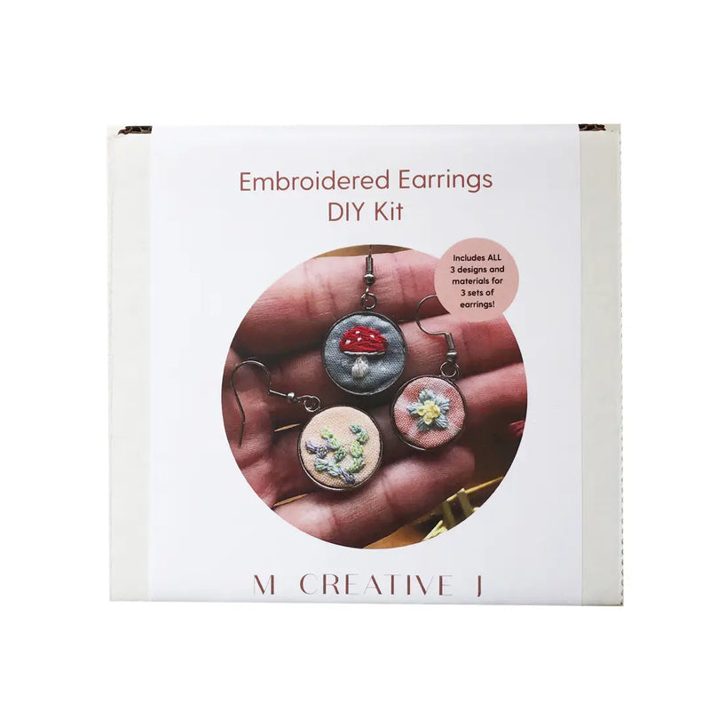Earrings - Beginner Hand Embroidery Diy Craft Kit