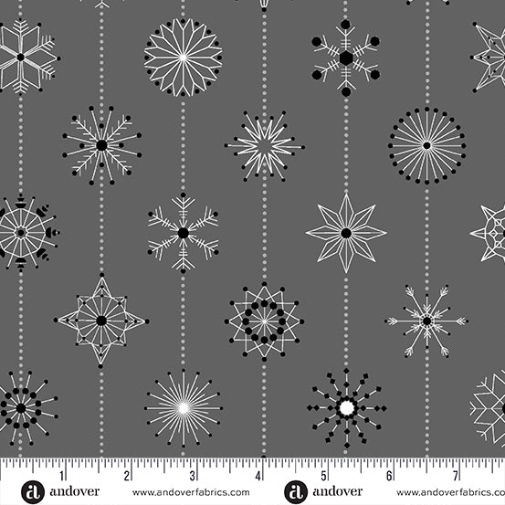 Century Prints - Deco Frost Sleet Snowflakes