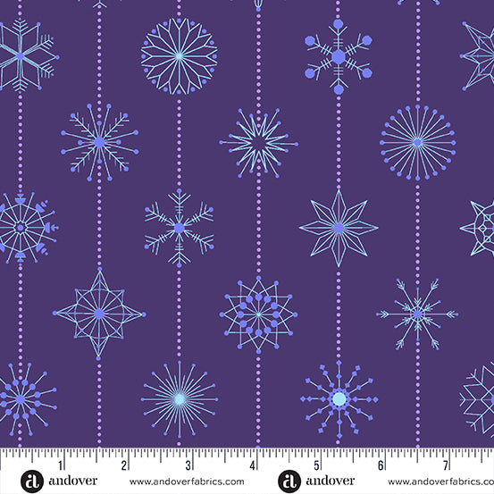 Century Prints - Deco Frost Winter Plum Snowflakes