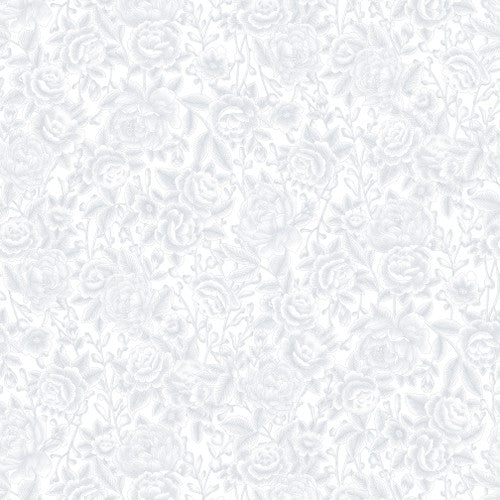 7725-01W White on White 108 Wide Roses