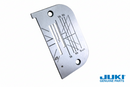 Metal ruler with measurement markings on a white background, branded as Juki.