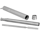9 1/4 inch Collapsible Metal Straw with Case and Cleaning Brush - Fabric Bash